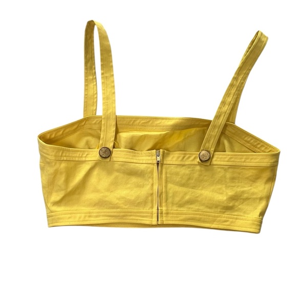 NWT Ramy Brook Women’s size 6 Emme linen blend Crop top in Sun kissed yellow - Picture 3 of 7